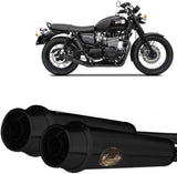 Uncatalysed Exhaust System Without Sound Certification Steel Black - Zard Compatible With Triumph Bonneville T120 (2021-2023)