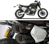 Échappement Sans Homologation Sonore Acier Noir Embout Carbon - Zard Compatible Avec Triumph Scrambler 1200 (2021-2023)