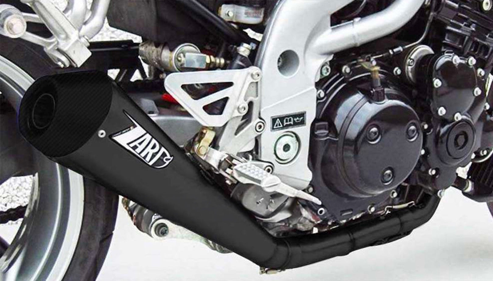 Exhaust Tip Without Sound Certification Conical Steel Black Endcap Carbon - Zard Compatible With Triumph Speed Triple 955 (2002-2004)