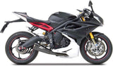 Échappement Sans Homologation Sonore Short Acier Noir Embout Carbon - Zard Compatible Avec Triumph Daytona 675 (2013-2016)