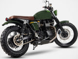 Système D'Échappement Complet Non Catalysé Et Sans Homologation Acoustique Cross Acier Noir - Zard Compatible Avec Triumph Bonneville T100 (2001-2016)