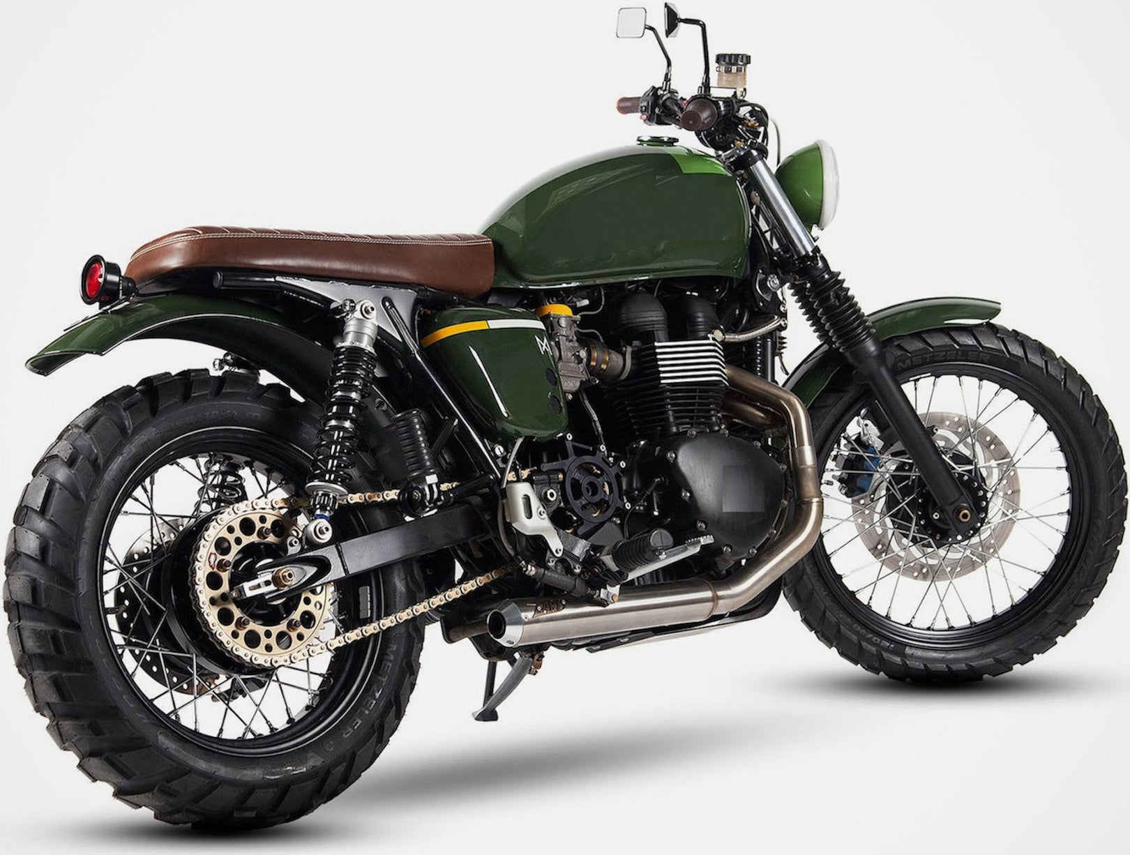 Complete Exhaust System Without Catalytic Converter And Without Sound Certification Cross Stainless Steel - Zard Compatible With Triumph Bonneville T100 (2001-2016)