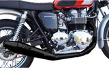 Complete Exhaust System Without Catalytic Converter And Without Sound Certification Conical Low Steel Black - Zard Compatible With Triumph Thruxton 900 (2001-2016)