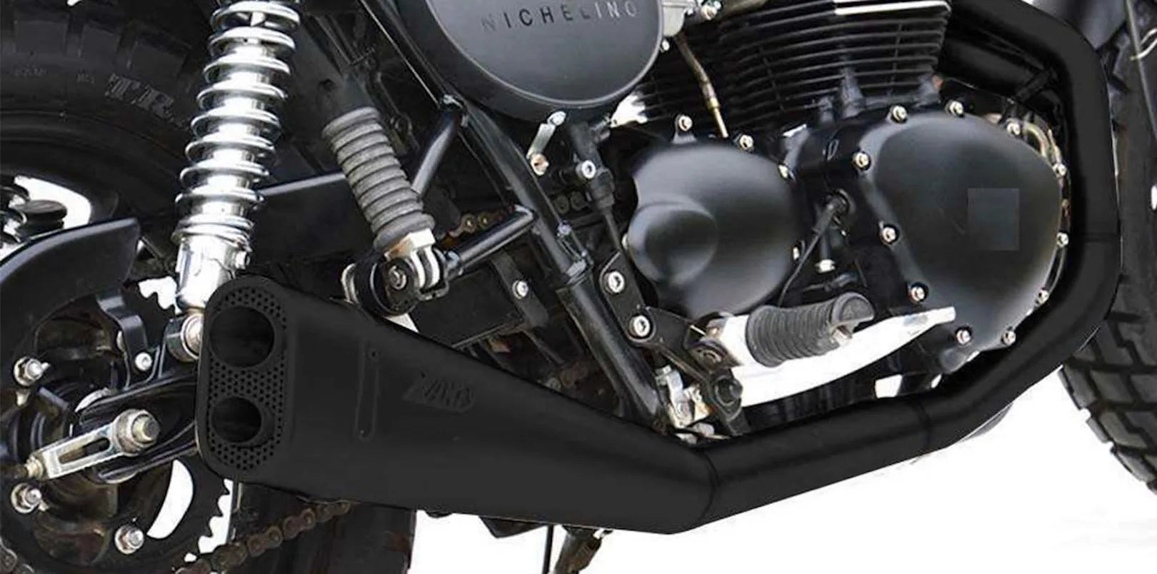 Système D'Échappement Complet Non Catalysé Et Sans Homologation Acoustique Short Low Acier Noir - Zard Compatible Avec Triumph Thruxton 900 (2001-2016)