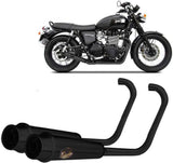 Système D'Échappement Complet Non Catalysé Et Sans Homologation Acoustique Acier Noir - Zard Compatible Avec Triumph Bonneville T100 (2017-2020)