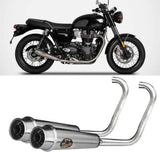 Système D'Échappement Complet Non Catalysé Et Sans Homologation Acoustique Acier - Zard Compatible Avec Triumph Bonneville T100 (2017-2023)