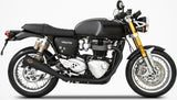 Échappement Sans Homologation Sonore Titanium Noir - Zard Compatible Avec Triumph Thruxton 1200 R (2017-2020)