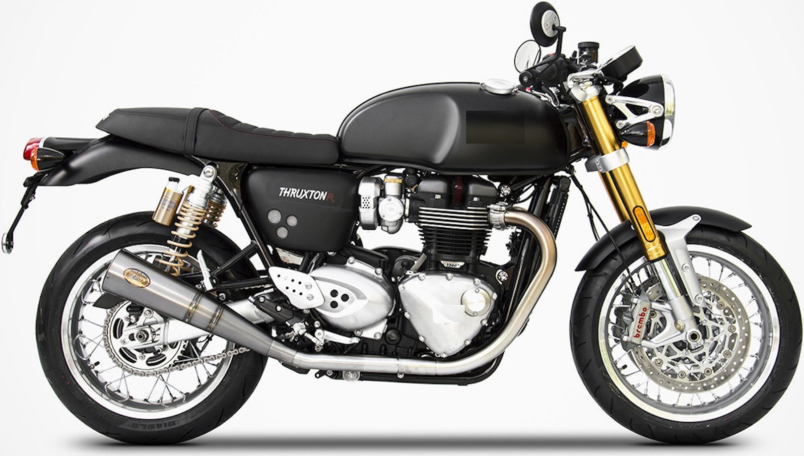 Exhaust Tip Without Sound Certification Titanium - Zard Compatible With Triumph Thruxton 1200 R (2017-2020)