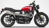 Complete Exhaust System Without Catalytic Converter And Without Sound Certification Zuma High Stainless Steel - Zard Compatible With Triumph Street Twin 900 (2016-2020)