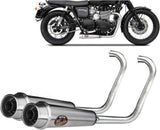 Complete Exhaust System Without Catalytic Converter And Without Sound Certification Stainless Steel - Zard Compatible With Triumph Bonneville T100 (2001-2016)