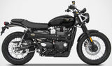 Système D'Échappement Complet Non Catalysé Et Sans Homologation Acoustique Tiger70 Acier Noir Embout Bronze - Zard Compatible Avec Triumph Street Scrambler 900 (2017-2023)
