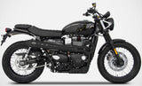Système D'Échappement Complet Non Catalysé Et Sans Homologation Acoustique Conical High Acier Noir - Zard Compatible Avec Triumph Scrambler 900 (2017-2023)