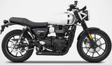 Système D'Échappement Complet Non Catalysé Et Sans Homologation Acoustique Cross Acier Noir - Zard Compatible Avec Triumph Street Twin 900 (2016-2020)