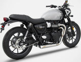 Complete Exhaust System Without Catalytic Converter And Without Sound Certification Cross Stainless Steel - Zard Compatible With Triumph Street Twin 900 (2016-2020)