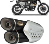 Système D'Échappement Complet Non Catalysé Et Sans Homologation Acoustique Acier Noir - Zard Compatible Avec Triumph Scrambler 1200 (2019-2020)