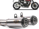 Échappement Sans Homologation Sonore Sp Acier Embout Carbon - Zard Compatible Avec Triumph Speed Twin 1200 (2019-2020)