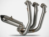 Complete Exhaust System Without Catalytic Converter And Without Sound Certification Titanium Endcap Carbon - Zard Compatible With Triumph Tiger 660 Sport (2021-2023)