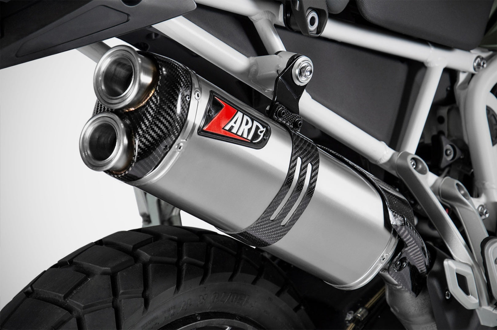 Exhaust Tip Without Sound Certification Titanium Endcap Carbon - Zard Compatible With Triumph Tiger 900 (2020-2023)