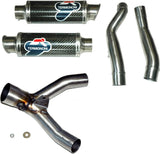 Double Sortie D'Échappement Non Catalysée Avec Homologation Acoustique Round Carbon - Termignoni Compatible Avec Suzuki Gsx-R 1000 (2007-2008)