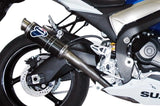 Double Sortie D'Échappement Homologuée Au Niveau Sonore Round Carbon - Termignoni Compatible Avec Suzuki Gsx-R 1000 (2009-2011)