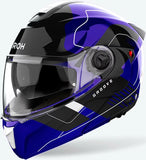 Casque Modulable Pour Moto Airoh Specktre - Specg18 Thermoplastic Hrt Bleu Gloss Groove Taille S
