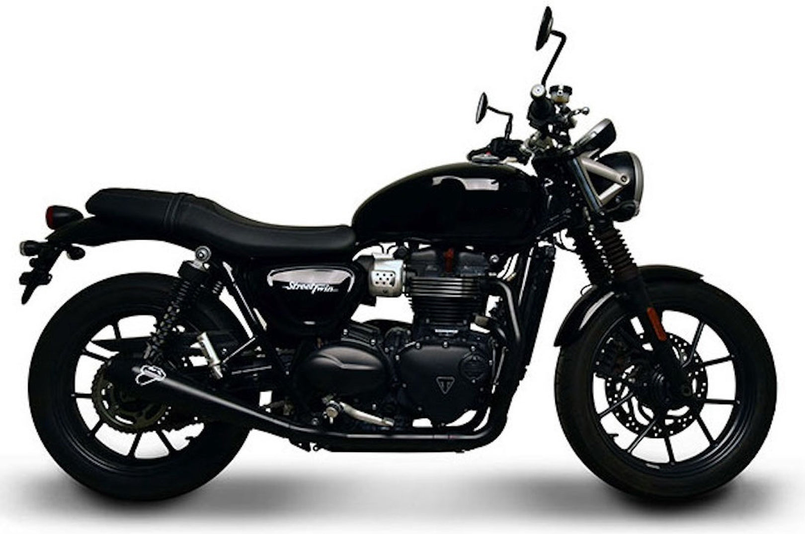 Complete Exhaust System Without Sound Certification Conical Steel Black - Termignoni Compatible With Triumph Street Twin (2016-2020)