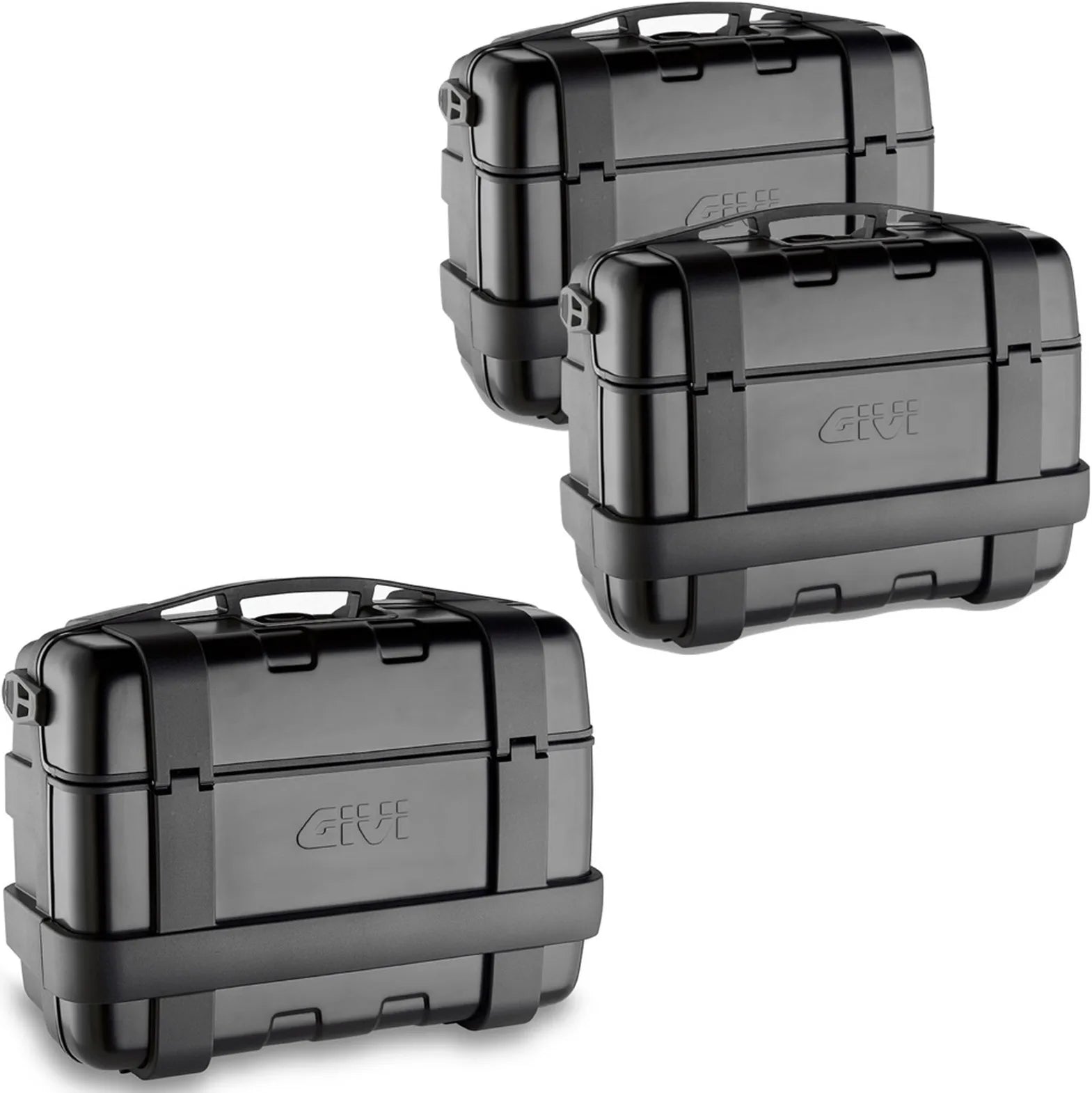 Top Case + Valises Laterales Trekker Noir 99 Lt Trekker Aluminium - Givi Compatible Avec Benelli Trk 702 (2023-2024)