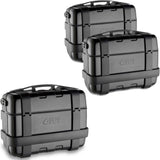 Top Case + Valises Laterales Trekker Noir 99 Lt Trekker Aluminium - Givi Compatible Avec Honda Nc 700 X (2012-2013)