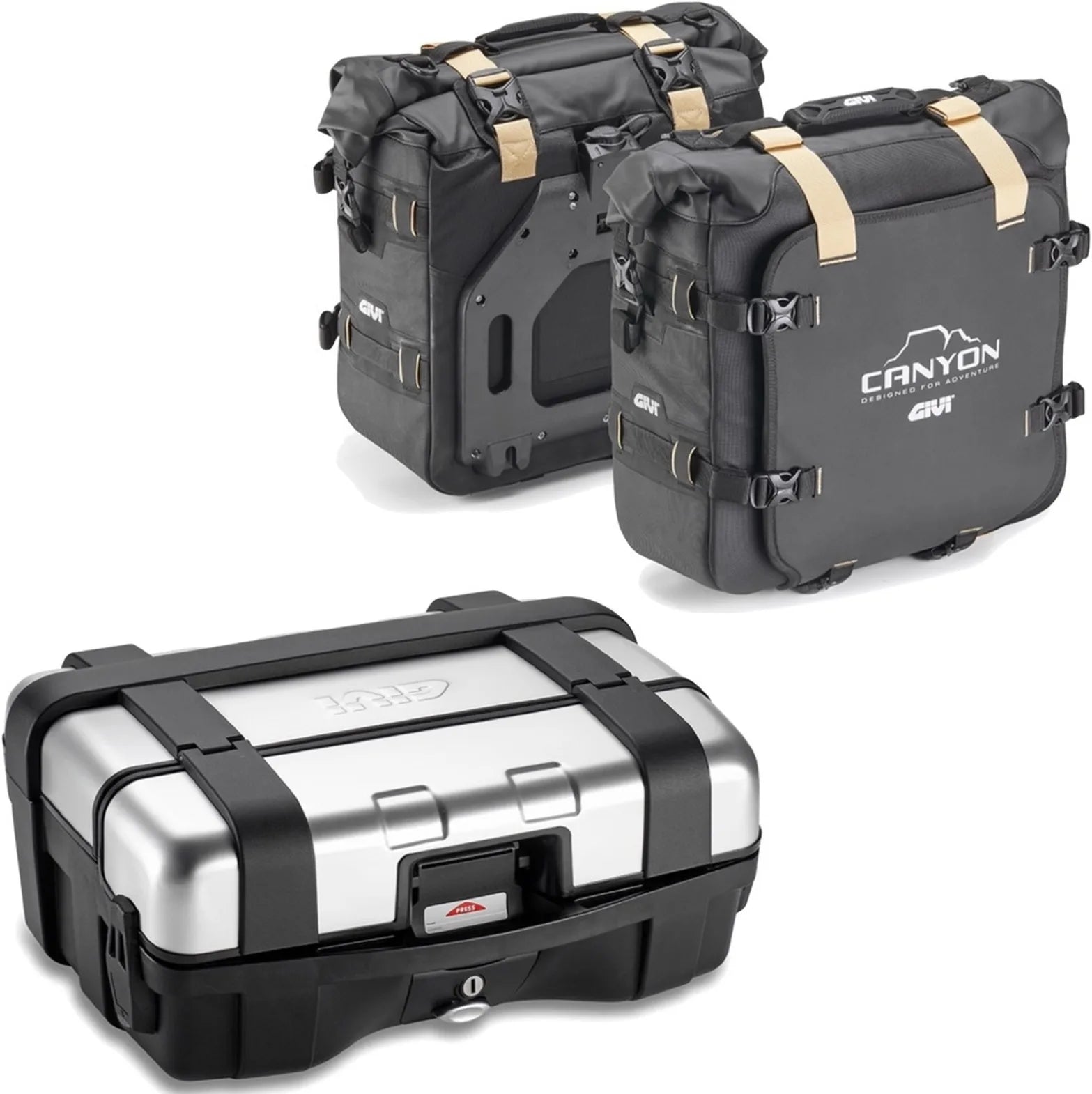 Top Case + Sacoches Cavalières Trekker Canyon 83 Lt Trekker Canyon Technopolymères - Givi Compatible Avec Suzuki Gsr 600 (2006-2011)