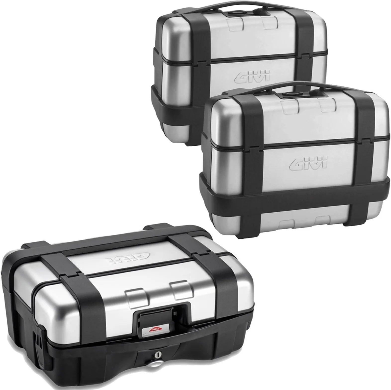 Top Case + Valises Laterales Trekker 99 Lt Trekker Aluminium - Givi Compatible Avec Benelli Trk 702 (2023-2024)