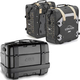 Top Case + Sacoches Cavalières Trekker Canyon Noir 116 Lt Trekker Canyon Technopolymères - Givi Compatible Avec Honda Cb 650 R (2021-2023)
