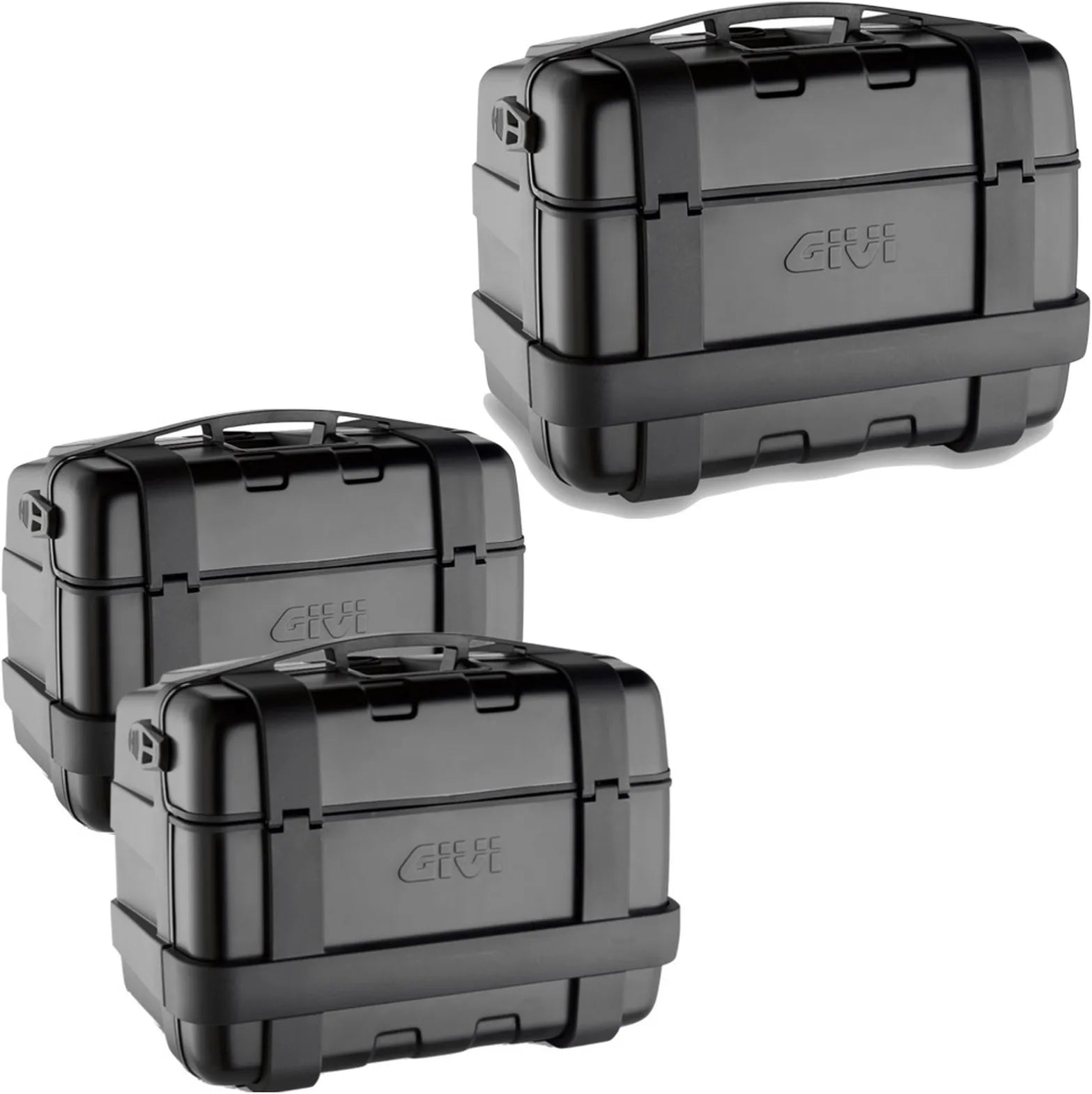 Top Case + Valises Laterales Trekker Noir 138 Lt Trekker Aluminium - Givi Compatible Avec Benelli Trk 702 X (2023-2024)