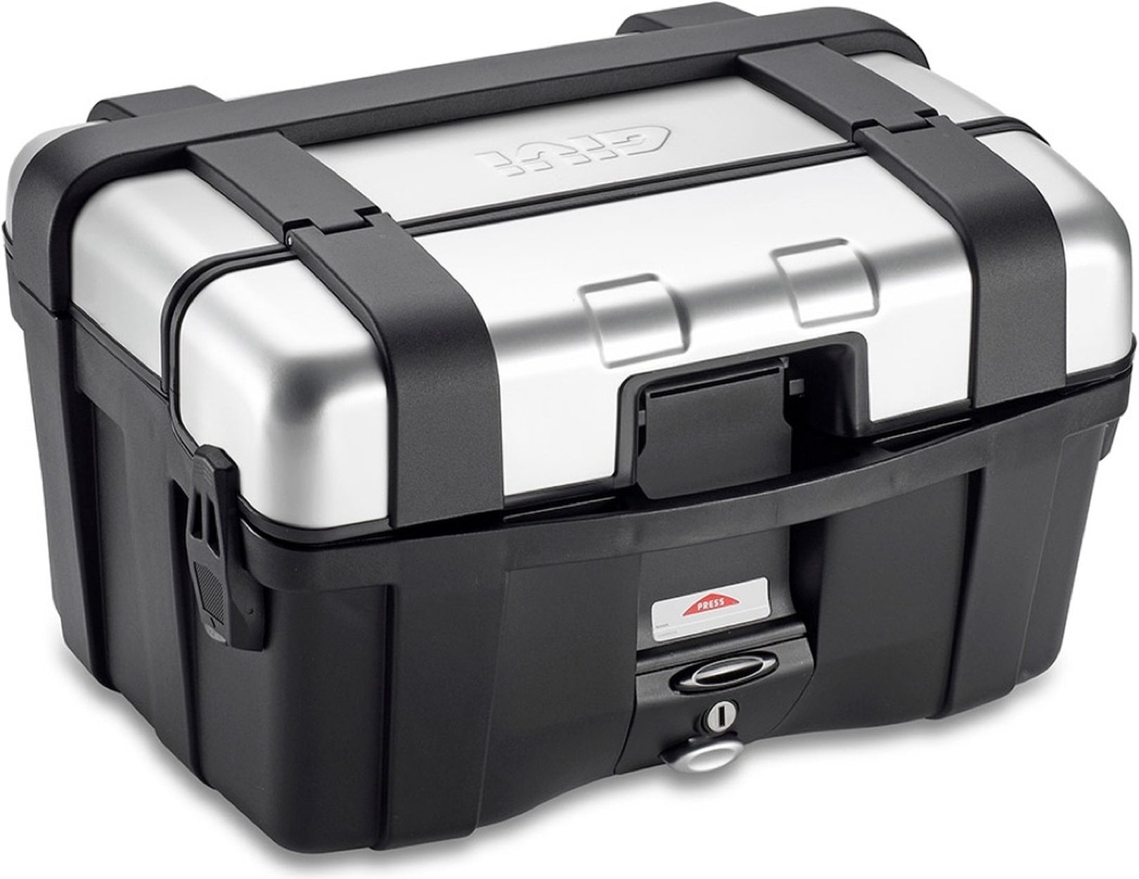 Monokey Trekker Aluminium Top Case - 46 Lt Trekker Aluminium - Givi Compatible With Moto Guzzi V7 Iii Stone Night Pack (2019-2020)