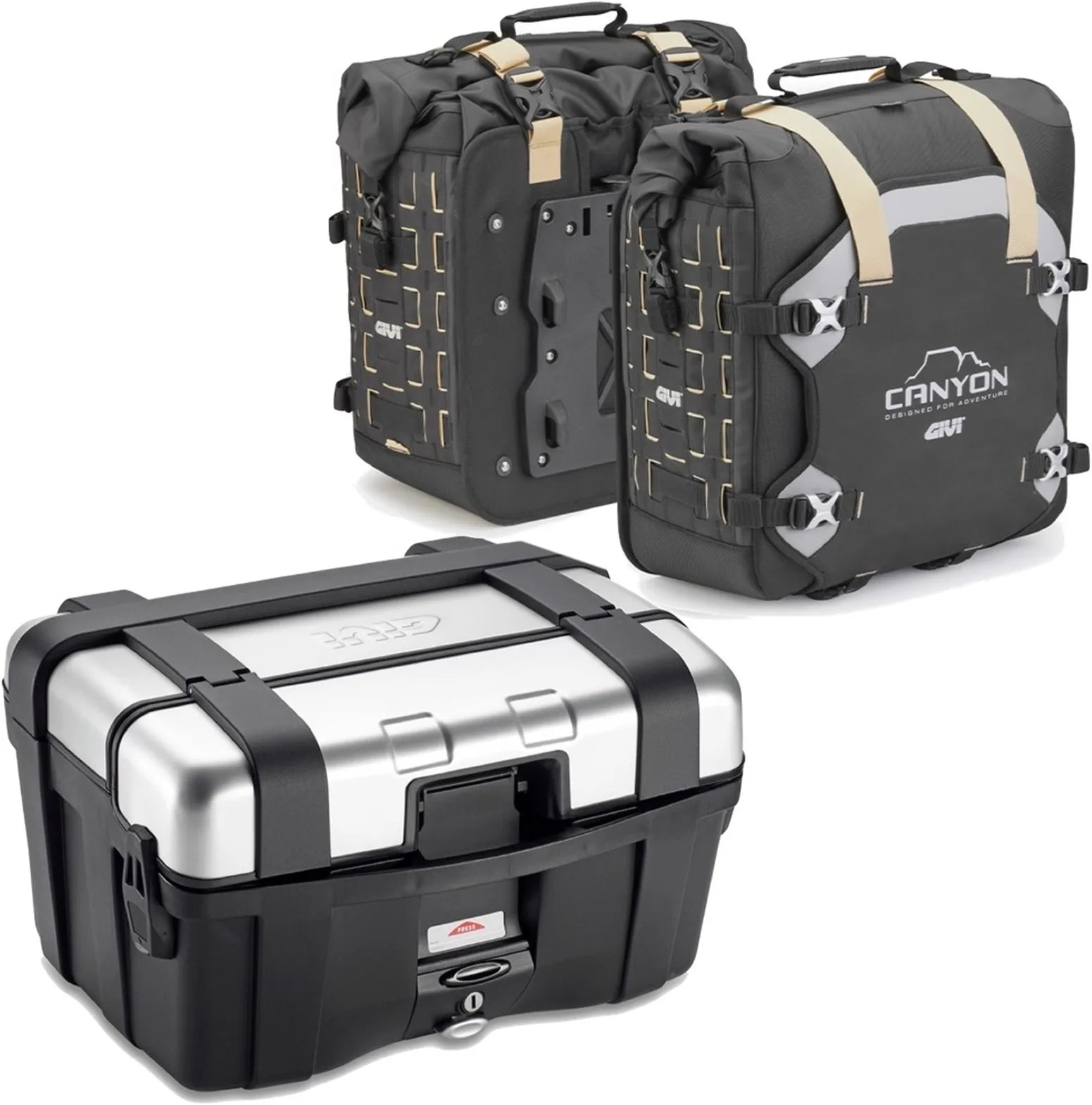 Top Case + Sacoches Cavalières Trekker Canyon 116 Lt Trekker Canyon Technopolymères - Givi Compatible Avec Suzuki Gsr 600 (2006-2011)