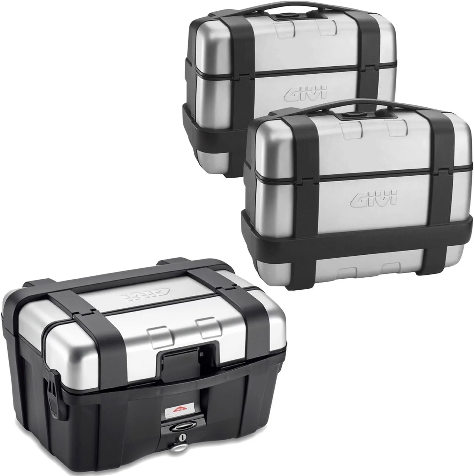 Top Case + Valises Laterales Trekker 138 Lt Trekker Aluminium - Givi Compatible Avec Benelli Trk 702 (2023-2024)