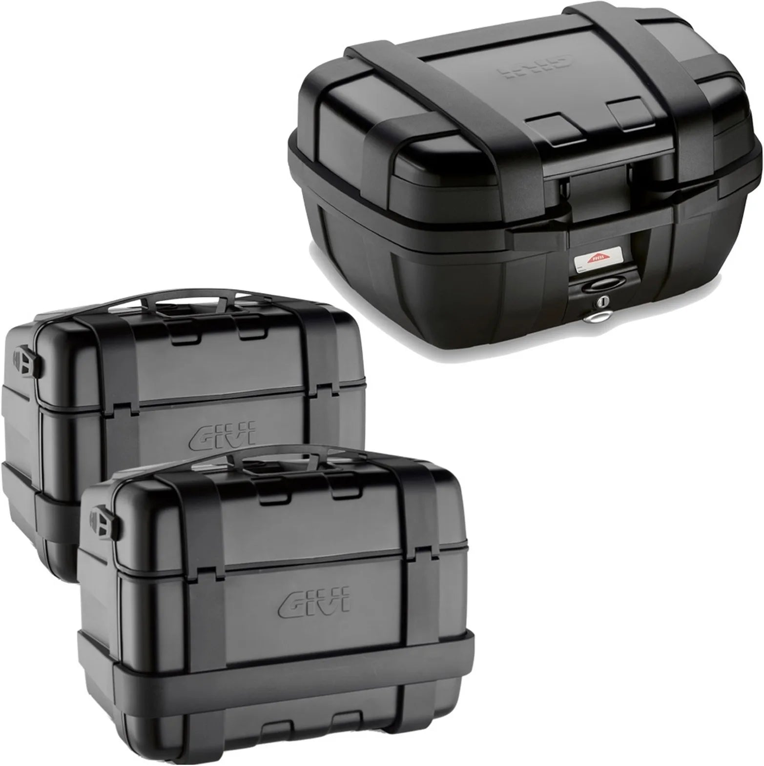 Top Case + Valises Laterales Trekker Noir 144 Lt Trekker Aluminium - Givi Compatible Avec Benelli Trk 702 X (2023-2024)