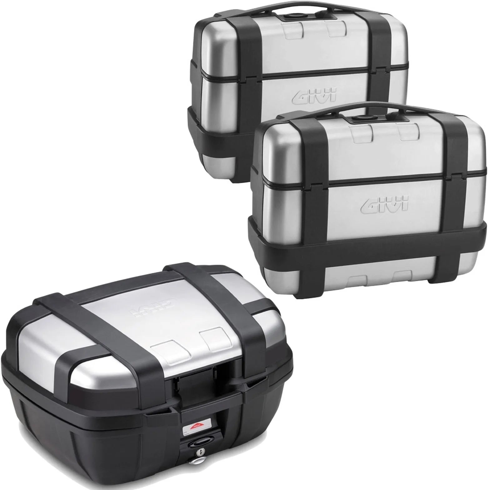 Top Case + Valises Laterales Trekker 144 Lt Trekker Aluminium - Givi Compatible Avec Benelli Trk 702 (2023-2024)