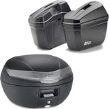 Black Tech Top Case + Side Cases - 84 Lt Technopolymer - Givi Compatible With Triumph Bonneville T100 (2017-2022)