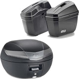 Top Case + Valises Laterales Noir Tech 84 Lt Technopolymères - Givi Compatible Avec Honda Cb 500 X (2013-2016)