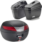 Black Top Case + Side Cases - 84 Lt Technopolymer - Givi Compatible With Triumph Bonneville T100 (2017-2022)