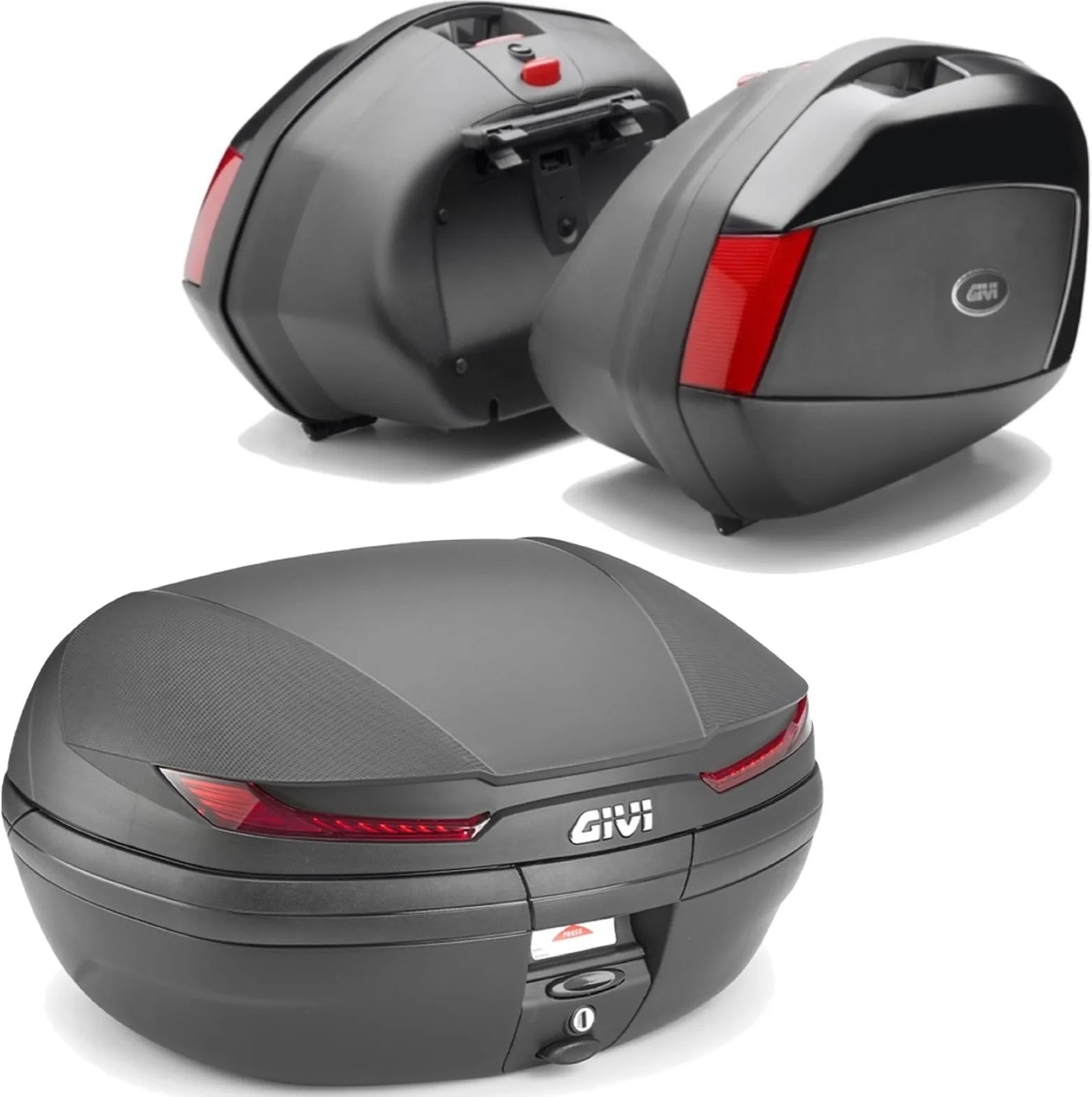 Top Case + Valises Laterales Arena Noir 110 Lt Arena Technopolymères - Givi Compatible Avec Yamaha Fz-6 - Fazer (2004-2006)