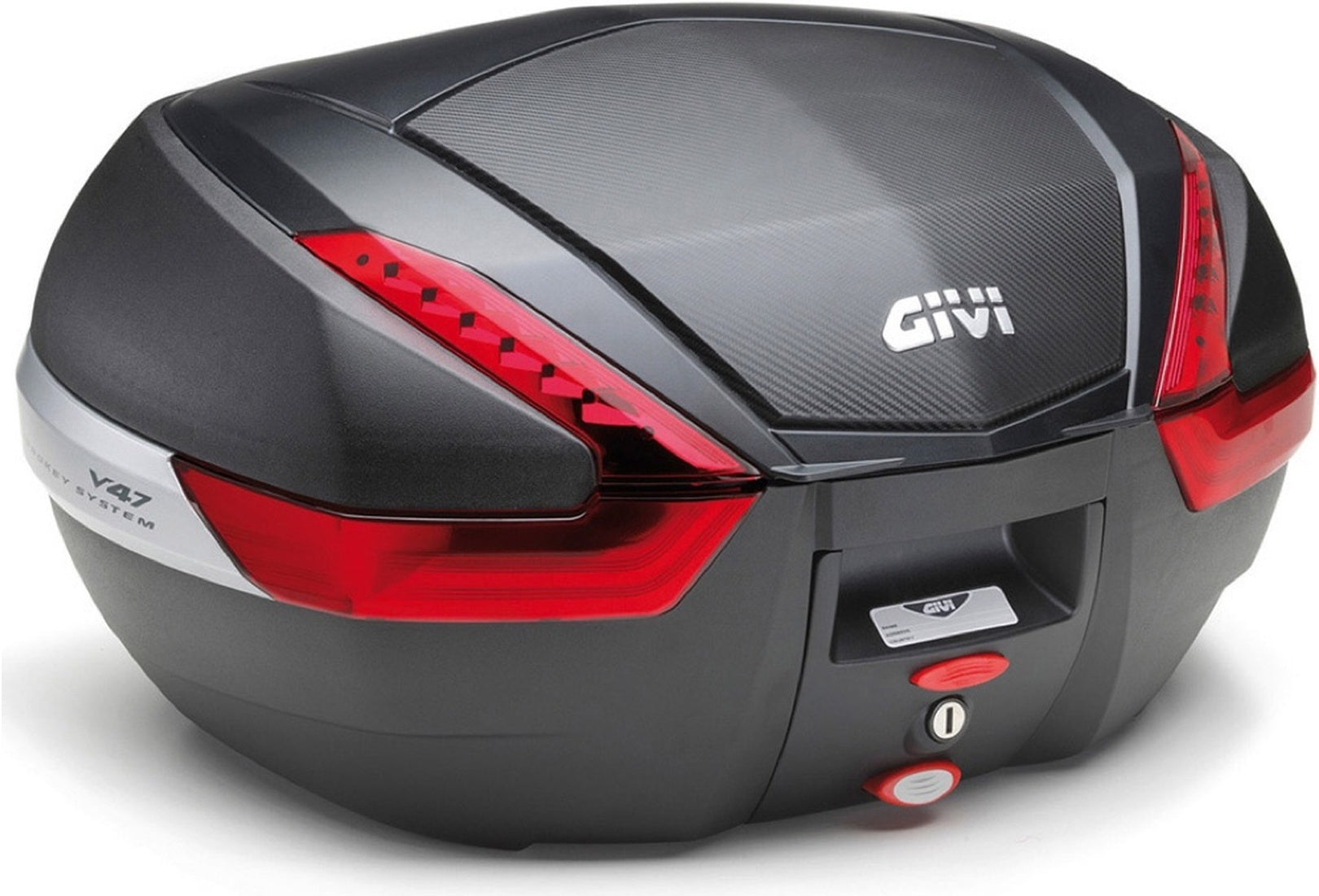 Monokey Carbon Look Top Case - 47 Lt Technopolymer - Givi Compatible With Wottan Storm S 300 (2022-2024)