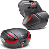 Top Case + Valises Laterales Carbon Look 121 Lt Technopolymères - Givi Compatible Avec Honda Cbf 600 S - N (2004-2012)