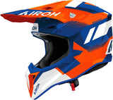 Casque Off-Road Pour Moto Airoh Wraaap - Wrav32 Thermoplastic Hrt Orange Bleu Gloss Vision Taille Xxl