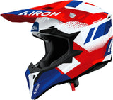 Casque Off-Road Pour Moto Airoh Wraaap - Wrav55 Thermoplastic Hrt Rouge Bleu Gloss Vision Taille L