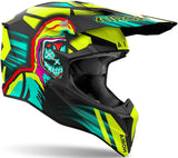 Casque Off-Road Pour Moto Airoh Wraaap - Wrc31 Thermoplastic Hrt Jaune Mat Cyber Taille M