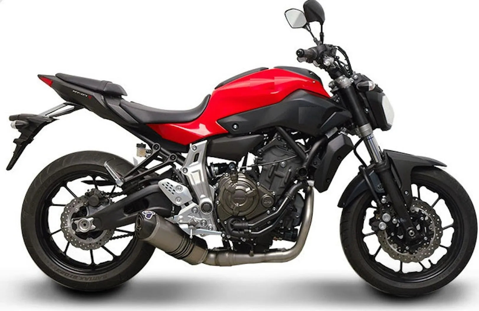 Système D'Échappement Complet Sans Homologation Acoustique Relevance Titanium Carbon Cap - Termignoni Compatible Avec Yamaha Mt-07 (2014-2020)