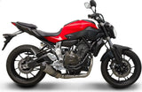 Système D'Échappement Complet Avec Catalyseur, Sans Homologation Acoustique Relevance Titanium Carbon Cap - Termignoni Compatible Avec Yamaha Mt-07 (2014-2020)