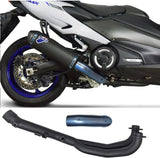 Système D'Échappement Complet Sans Homologation Acoustique Scream Titanium Noir Carbon Cap - Termignoni Compatible Avec Yamaha Xp 530 T-Max (2017-2022)