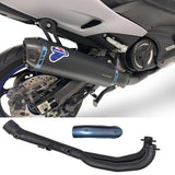 Système D'Échappement Complet Avec Homologation Acoustique Titanium Noir Carbon Cap - Termignoni Compatible Avec Yamaha Xp 530 T-Max (2017-2022)